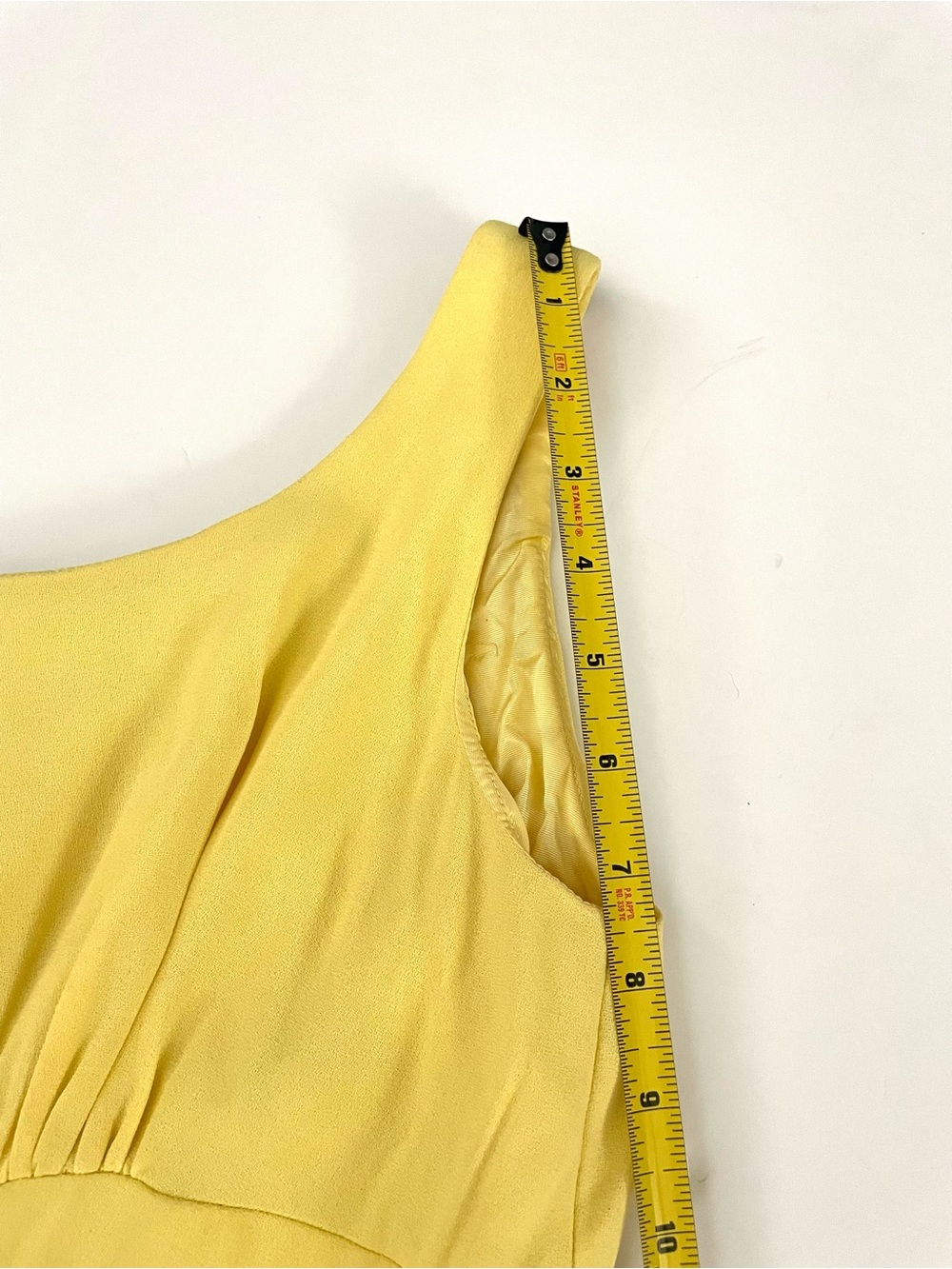 Vintage 60s Lemon Yellow Lace Up Corset Waist Dress Sleeveless Fit & Flare - Picture 14 of 16